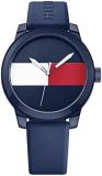 Tommy Hilfiger Men&#39;s Quartz Plastic and Rubber Casual Watch, Color:Blue (Model: 1791322)