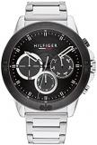 Tommy Hilfiger Men's Quartz Watch with Stainless Steel Strap, Silver, 22 (Mo...