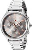 Tommy Hilfiger Women's Quartz Watch with Stainless Steel Strap, Silver, 17.5...
