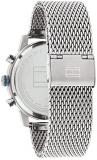 Tommy Hilfiger Men's Quartz Watch with Stainless Steel Strap, Silver, 22 (Model: 1791881)