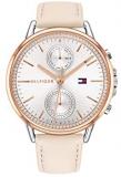 TOMMY HILFIGER Women's Quartz Stainless Steel and Leather Strap Watch, Color...
