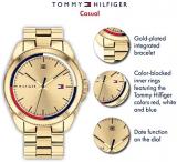 Tommy Hilfiger Men's Quartz Stainless Steel and Bracelet Casual Watch, Color: Gold (Model: 1791686)