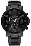 Tommy Hilfiger Men's Quartz Watch with Stainless Steel Strap, Black, 12.6 (Model: 1710383)