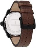 Tommy Hilfiger Men's Quartz Watch with Leather Calfskin Strap, Brown, 20 (Model: 1791383)