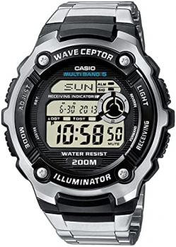 Casio Men&#39;s Wave Ceptor Quartz Watch with Stainless Steel Strap, Silver, 21 (Model: WV-200RD-1AEF)