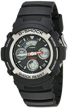 Casio Men&#39;s AW590-1AVCF G-Shock Black and Silver-Tone Analog Digital Watch