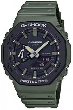 Men&#39;s Casio G-Shock Analog-Digital Carbon Core Guard Army Green Resin Strap Watch GA2110SU-3A