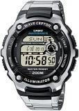 Casio Men's Wave Ceptor Quartz Watch with Stainless Steel Strap, Silver, 21 (Model: WV-200RD-1AEF)