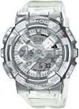 Casio Men&#39;s G-Shock Stainless Steel Quartz Watch with Plastic Strap, Clear, 24 (Model: GM-110SCM-1AER)