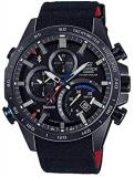 Casio Men's Year-Round Stainless Steel Quartz Watch with Nylon Strap, Black, 25 (Model: EQB-501TRC-1AER)
