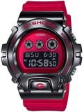 Men's Casio G-Shock Metal Bezel Red Resin Band Digital Watch GM6900B-4