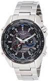 Casio Men&#39;s EQS500DB-1A1 Edifice Tough Solar Stainless Steel Multi-Function Watch with Link Bracelet