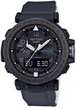 Casio Men's 'PRO TREK' Solar Powered Silicone Watch, Color:Black (Mo...