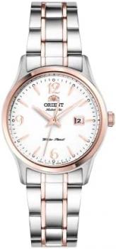 Orient Automatic Watch for Women, Japanese Wrist Watch Classic White Dial Rose Gold Hands and Case Dress Watch Stainless Steal Gift for her FNR1Q002W0