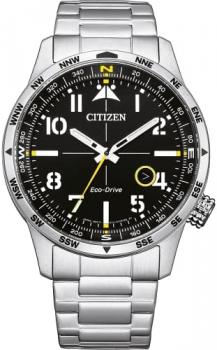 Citizen Aviator Black Steel Watch BM7550-87E