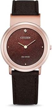 Citizen Women's Analogue Eco-Drive Watch with a Leather Band