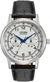 Citizen Watches AO9000-06B Eco-Drive Stainless Steel Day-Date Watch Silver Tone Stainless Steel One Size