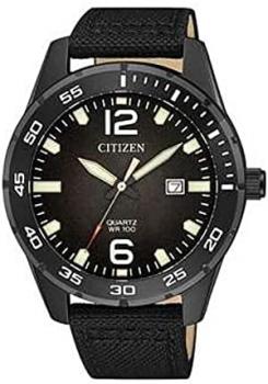 Citizen Quartz Black Dial Black Nylon Men's Watch BI1045-05E