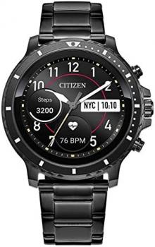 Citizen CZ Smart HR Heart Rate Smartwatch 46mm Grey IP Stainless Steel Bracelet Watch, Powered by Google Wear OS