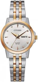 Citizen Quartz Silver Dial Two-Tone Ladies Watch EQ0605-53A