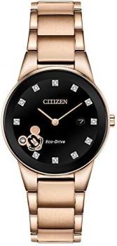 Citizen Eco-Drive Ladies' ©Disney Mickey Mouse Diamond Watch, Rose Gold Tone, Bracelet