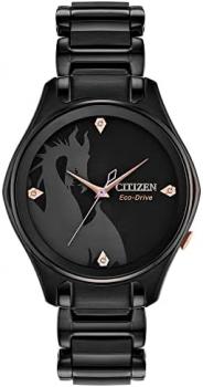 Citizen Eco-Drive Disney Quartz Women's Watch, Stainless Steel, Maleficent, Black (Model: EM0595-51W)