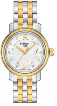 Tissot Bridgeport Quartz White Mother of Pearl Two-tone Ladies Watch