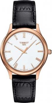 Tissot Excellence Lady 18K Rose Gold Black Leather White Dial Watch T9262107601300