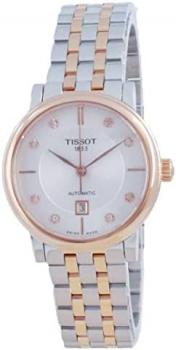 Tissot womens Carson Auto 316L stainless steel case with rose gold PVD coating Dress Watch Rose Gold 5N,Grey T1222072203600