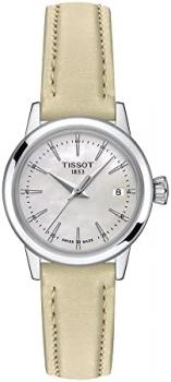 Tissot Womens Classic Dream Lady 316L Stainless Steel case Quartz Watch, Beige, Leather, 14 (T1292101611100)