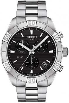 Tissot mens PR 100 Chrono Classic Stainless Steel Dress Watch Grey T1016171105100