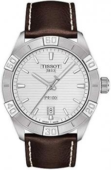 Tissot mens PR 100 Classic Stainless Steel Dress Watch Brown T1016101603100