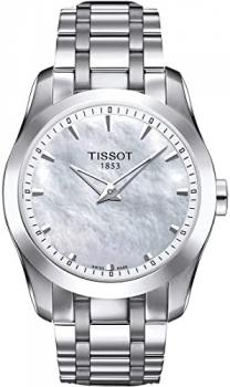 Tissot Womens Couturier 316L Stainless Steel case Swiss Quartz Watch, Grey, Stainless Steel, 18 (T0352461111100)