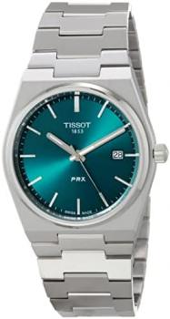 Tissot Mens PRX 316L Stainless Steel case Quartz Watch, Grey, Stainless Steel, 12 (T1374101109100)