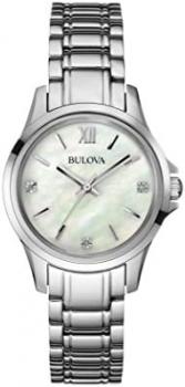 Bulova 96P152 Ladies Diamonds White Silver Watch
