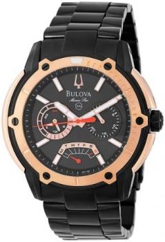 Bulova Men's 98C106 Marine Star Black Dial Bracelet Watch