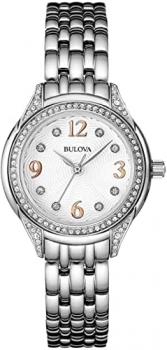 Bulova 96L212 Women's Classic White Dial Stainless Steel Bracelet Crystal Watch