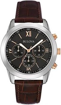 Bulova 98A142 Mens Dress Brown Leather Strap Watch