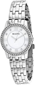 Bulova Ladies Crystal Stainless Steel Watch and Necklace Set 96X155