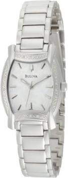 Bulova Women's 96R135 Diamond Case White Dial Bracelet Watch