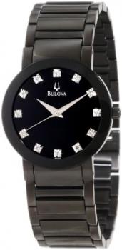 Bulova Men's 98D001 Diamond Accented Stainless Steel Bracelet Watch