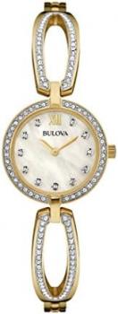 Bulova Women's 98L1225 Swarovski Crystal Gold Tone Bracelet Watch