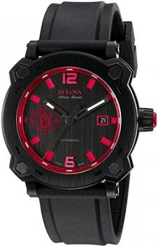 Bulova Accu Swiss 65B165 Mens Accu Swiss Black Leather Strap Watch
