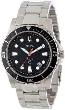 Bulova Men's 98B131 Marine Star Black Dial Bracelet Watch