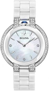 Bulova Ladies Rubaiyat Diamond White Ceramic Watch 98R265
