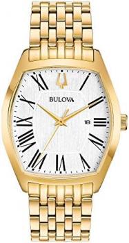 Bulova Gold Tone Quartz Movement Dress Watch (Model: 97M116)