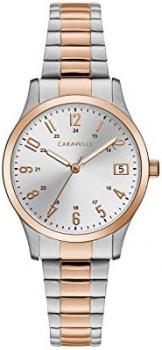 Caravelle by Bulova Traditional Quartz Ladies Watch, Stainless Steel Two-Tone Expansion, Two-Tone (Model: 45L183)