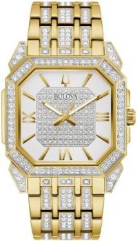 Men's Bulova Crystal Octava Square Watch 98A295, gold