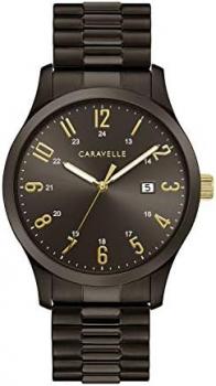 Caravelle by Bulova Men's Traditional Quartz Gray Stainless Steel Watch with Expansion Band Style: 45B160