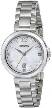 Bulova Women's 96P149 Diamond Gallery Analog Display Japanese Quartz White Watch